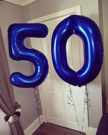 40 Inch Navy Blue 50 Number Balloons Giant Jumbo Huge 50 Foil Mylar Helium - Image 4