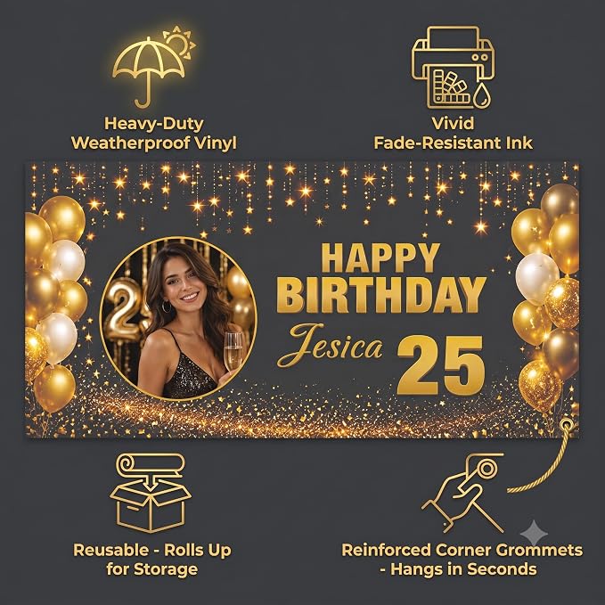 Personalized Happy Birthday Banner - Image 6