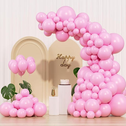Pink Balloons 145pcs Different Sizes 5in 10in 12in 18in Pink Round Latex by Unknown