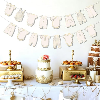 Boho Neutral Baby Clothes Banner Garland 2pcs Pre-Assembled Bunting Banners - Image 7
