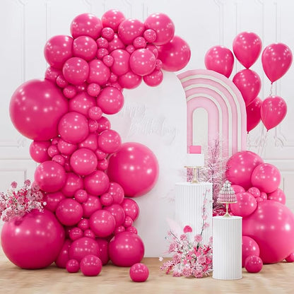 PartyWoo Hot Pink Balloons 155pcs Magenta Fuchsia Color 18 12 10 5 Inch | 18 12 by PartyWoo