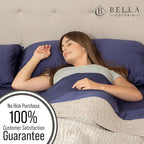 Bella Coterie | Luxury Bamboo Viscose Queen Size Pillowcase Set | 100% Organically Grown | Ultra Soft | Cooling | 2 Pcs [Twilight Blue]