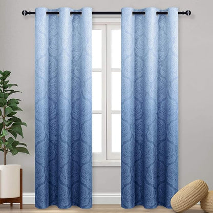 DWCN Navy Blackout Damask Curtains by DWCN