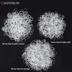 Clear Hair Elastics, 2000 Pcs Variety Pack of Small, Medium, Large Rubber Bands Ponytail Holders and Polybands for Toddlers, Girls, Women, Baby