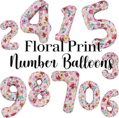 Flower Balloons 40 Inch Floral Number 6 Balloon - Image 3