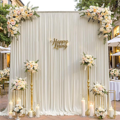 10ftx10ft Wrinkle Free Beige Backdrop Curtains - Image 7