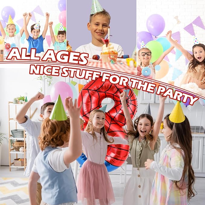 40 Inch Vibrant Spider-Themed Number Foil Balloons - Image 5