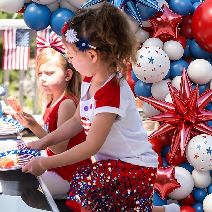 164pcs Red White and Blue Balloon Arch Garland Kit 4th of July | Patriotic - Image 8