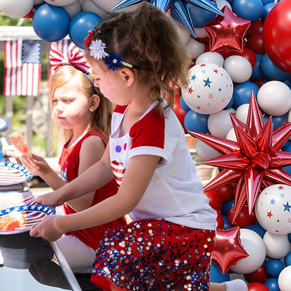 164pcs Red White and Blue Balloon Arch Garland Kit 4th of July | Patriotic - Image 8