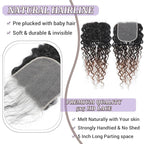 T1B/2/30 Ombre Water Wave 5x5 Lace Closure 100% Real Human Hair 14 Inch Chestnut Brown Ombre Water Wave Transparent Lace Closure