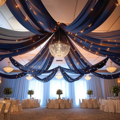 6 Panels Black Ceiling Drapes - Image 7