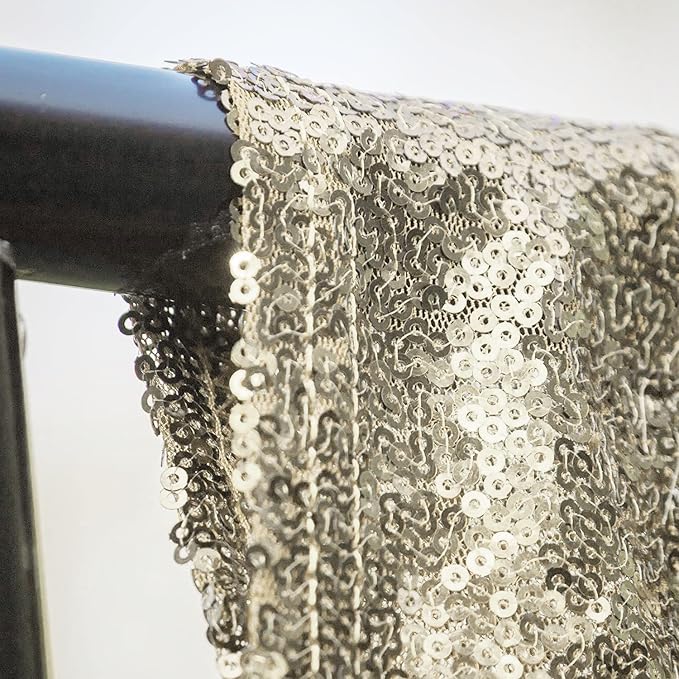 JYFLZQ Champagne Sequin Backdrop Curtains 6ft x 8ft 1 Panel Glitter Photo Booth - Image 6