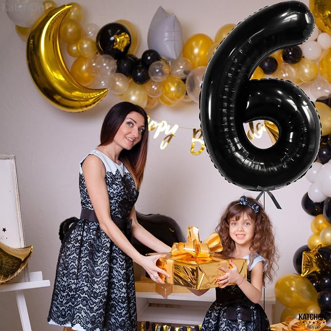 KatchOn, Giant Black Number 6 Balloon - Image 4