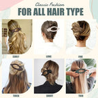Flat Hair Clips for Women - 6 PCS French Flat Claw Clips Medium Hair Clips for Girls Large Hair Claw Clips for Thick or Thin Hair Strong Hold No Slip Hair Accessories for women (Basic)