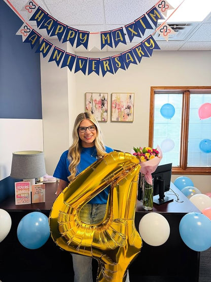 40 Inch Gold Number 5 Balloon Birthday Party Decorations - Image 3