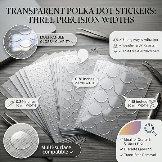 Glue Dots Double Sided 100 PCS, 0.39 Inch Clear Sticky Tack, Removable Poster - Image 4