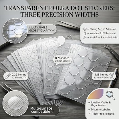 Glue Dots Double Sided 300 PCS, 0.79 Inch Clear Sticky Tack, Transparent - Image 4
