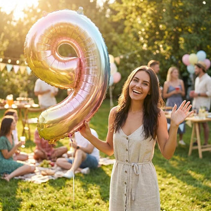 YPSelected 32 Inch Large Foil Helium Number Balloon Birthday Wedding Party 0-9 - Image 2