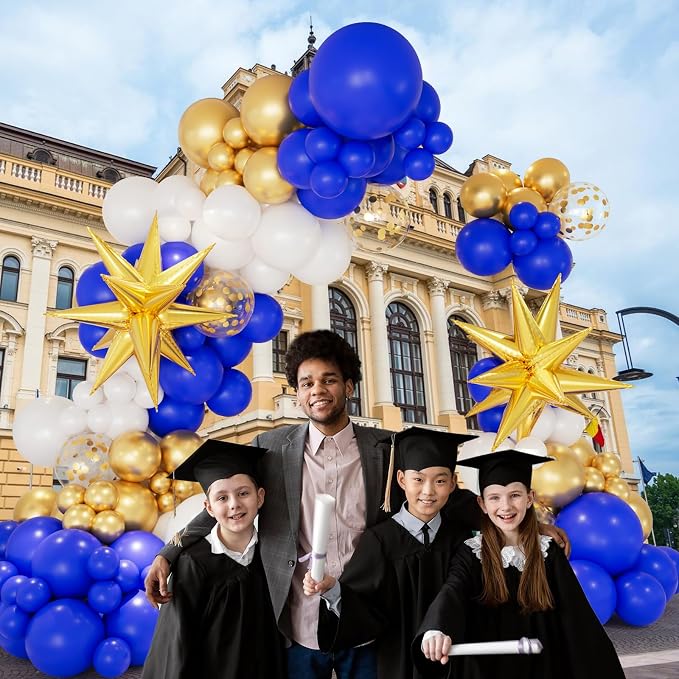 146pcs Blue and Gold Balloons Garland Arch Kit - Image 4