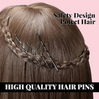 415pcs Bobby Pins Hair Pins Set, IKOCO 200pcs U Shaped Pins & Elastic Hair Ties for Women with Hair Net, Black