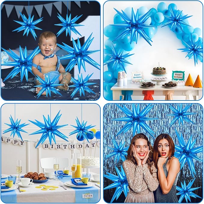 10 Pcs Star Balloons Explosion Balloons Foil Cone Balloon Magic - Image 5