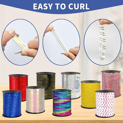 Shiny White and Gold Curling Ribbon - Image 4