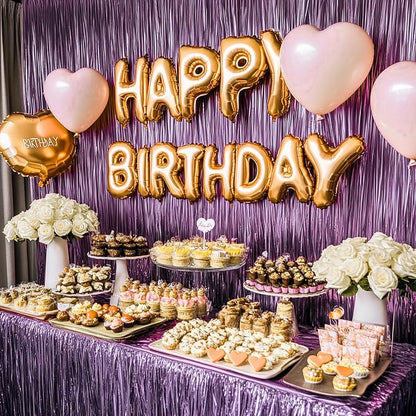 PartyWoo Light Purple Metallic Lavender Foil Tinsel Streamers 2pcs 8.2FT | - Image 3