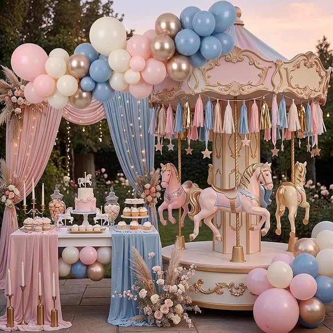RUBFAC Pink and Blue Balloons Arch Kit, Gender Reveal Balloon Arch Kit 144 Pcs - Image 5