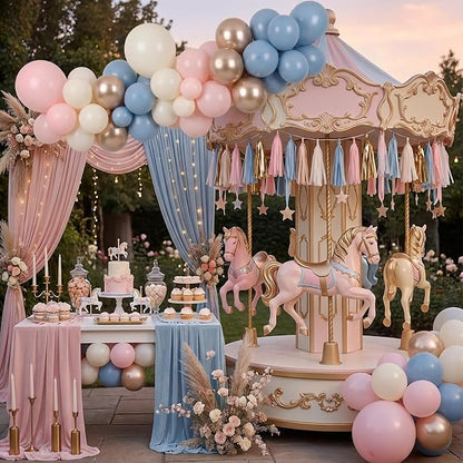 RUBFAC Pink and Blue Balloons Arch Kit, Gender Reveal Balloon Arch Kit 144 Pcs - Image 5