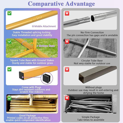 Hemmotop Metal Arch Backdrop Stand Set of 3, Ground Stakes - Image 4