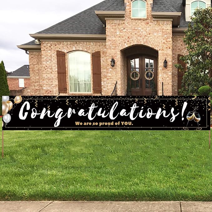 Large Congratulations Decoration Banner, Birthday Engagement Wedding Retirement by TZSS