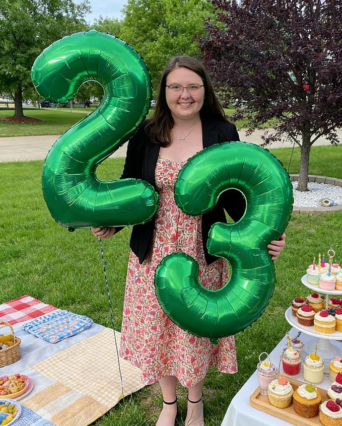 Numbers 12 Balloon 40Inch Dark Green Balloon - Image 2