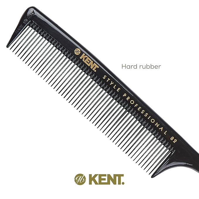 Kent SPC82 Fine Tooth Salon-Style Dressing Comb - Professional Barber Haircut Comb for Styling and Teasing - Quality Barber Supplies - Saw-cut Handmade in England
