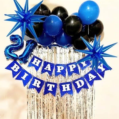 Blue and Black Balloons, 12inch Dark Blue Black Balloons, Confetti Latex Balloon - Image 7