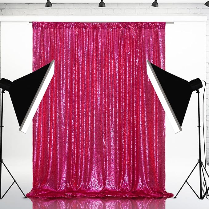 Eternal Beauty Hot Pink 3mm Sequin Backdrop 20x10 Ft - Image 8