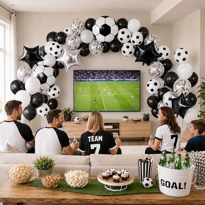 Soccer Balloons, Metallic Silver Confetti Balloons - Image 5