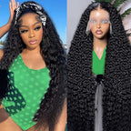 30 Inch 13x6 HD Lace Front Wigs Human Hair 200 Density Deep Wave Lace Front Wigs for Women Glueless Wet and Wave Lace Frontal Wigs Human Hair Pre Plucked Deep Wave Wig 12A Curly Wigs