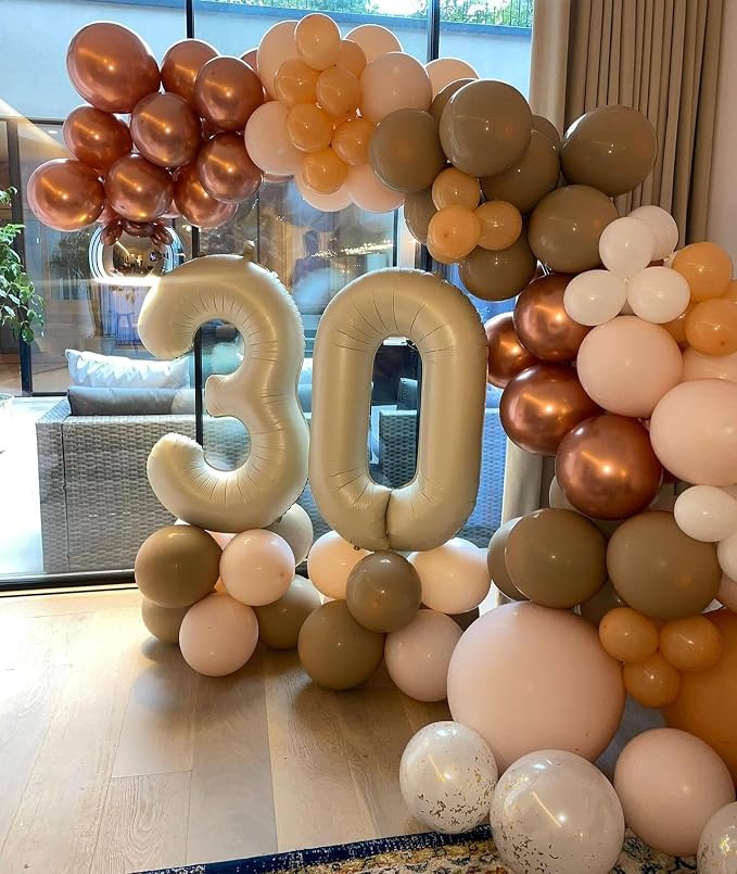 Cream Number 3 Balloon 40 Inch, 3rd Birthday Party Decorations Men Women | Foil - Image 8