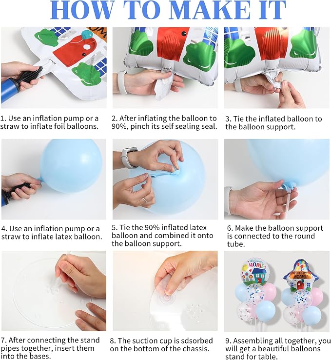 Welcome Home Balloons Table Centerpiece Stand Kit 2 Sets - Image 4