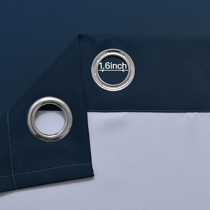 Yakamok Ombre Curtains Navy Blue and Greyish White - Image 5
