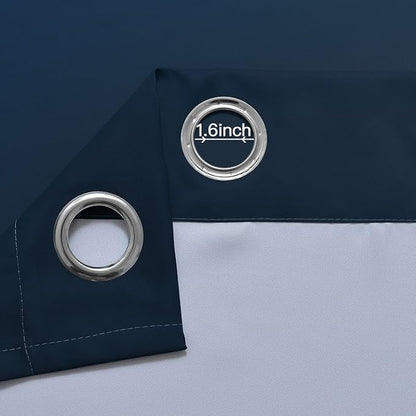 Yakamok Ombre Curtains Navy Blue and Greyish White - Image 5