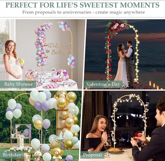 WellSign 7.2FT Metal Balloon Arch Backdrop Stand - Image 5