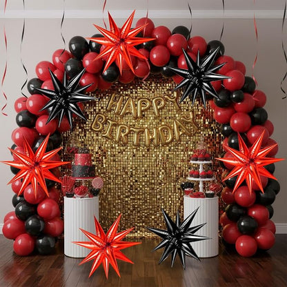 74 PCS Black Red Star Balloons - Image 2