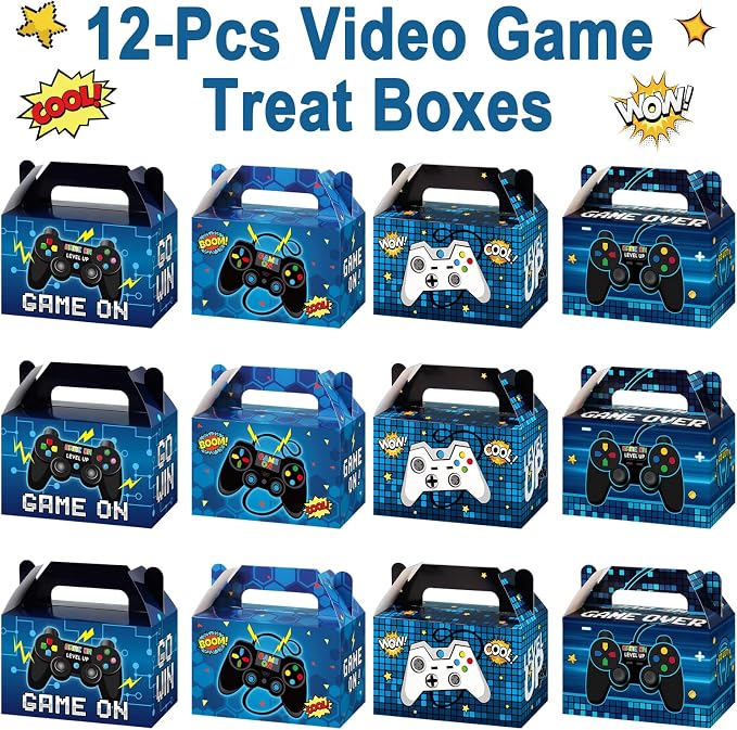 Tevxj 12 Pcs Video Game Bags Gamer Party Favors Treat Gift Boxes Gamer Candy - Image 3