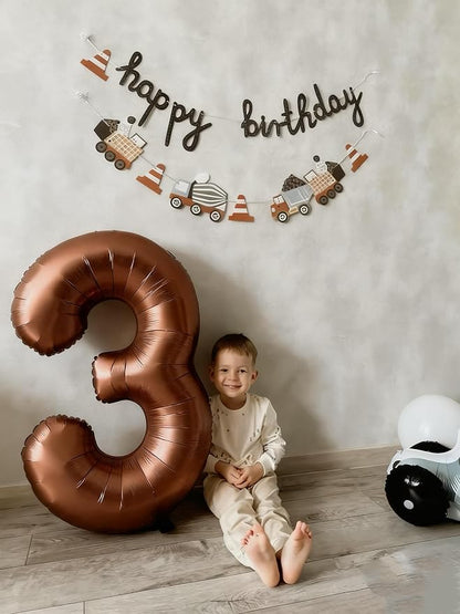 Number 2 Balloons 40 Inch Coffee Brown Balloon - Image 2
