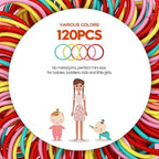 120 Pcs Small Hair Ties for Thin Hair & Kids - 1 Inch, 2mm No-Damage Elastic Bands in, Orange
