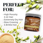 Qhemet Biologics Amla & Olive Heavy Cream - Moisturizing Balm for Extremely Dry & 4C Hair - Adds Soft, Supple Moisture & Hydration to Afros, Coils, Curls, Puffs, Twists, Braids, Locs & More (8.9 oz)