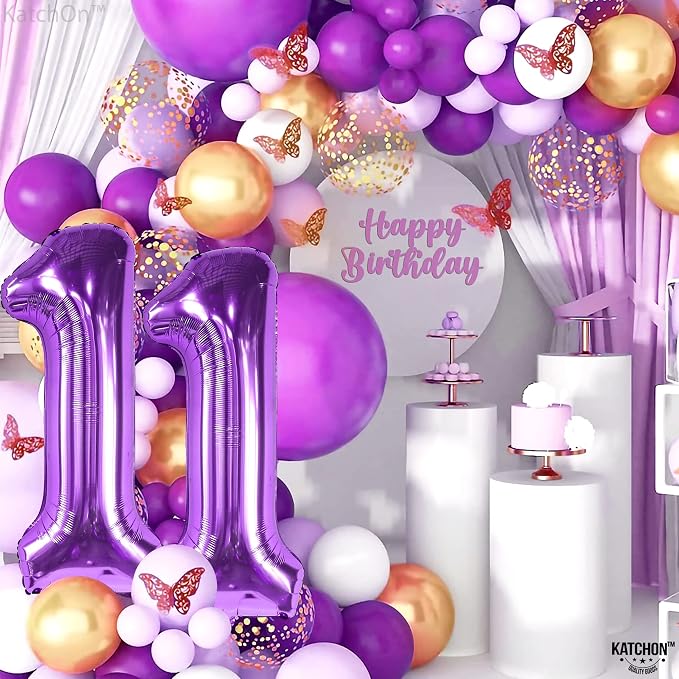 KatchOn Purple Number 11 Balloon 40 Inch, 11th Birthday Balloon Decor | 11th - Image 6