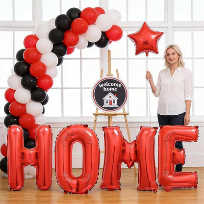 Red HOME Balloons 40 Inch, Large HOME Letter Banner - Image 7