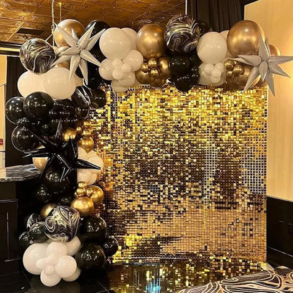 Shimmer Wall Backdrop Gold Wall Panels 24Pcs Square Sequin Shimmer Wall - Image 3